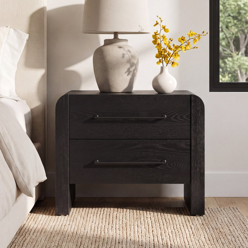 Cruz 2-Drawer 28.5" Nightstand, Black