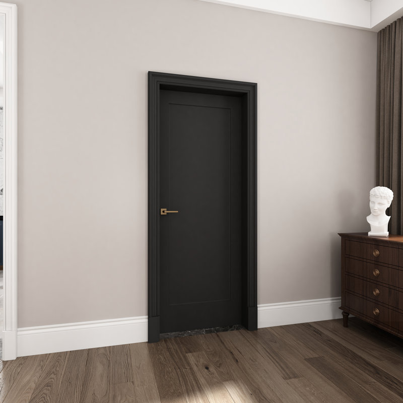 Panneau de porte moulé 30 po x 80 po, 30 po x 80 po, Noir
