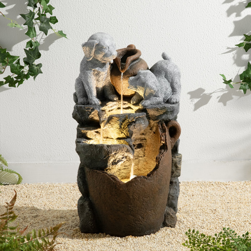 Outdoor Floor Fountain with Lights