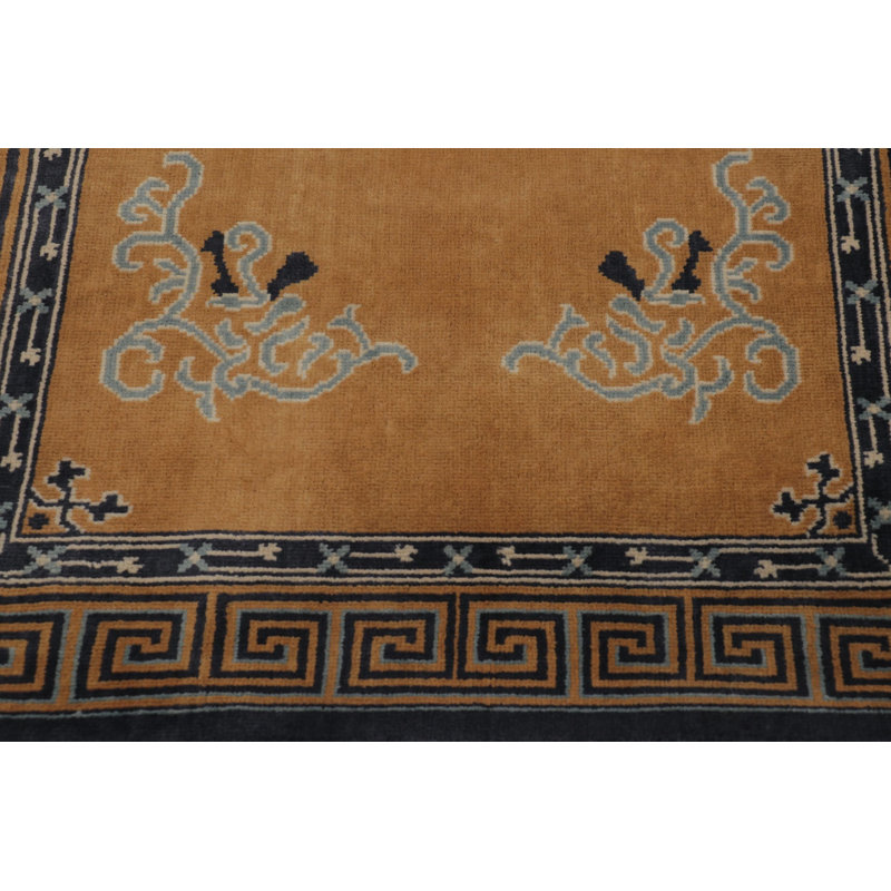 Art Deco Hand Knotted Wool Geometric Area Rug, Rectangle 12' x 18'