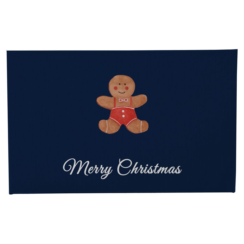 Paillasson Merry Christmas, L 21 po x L 34 po, Marine