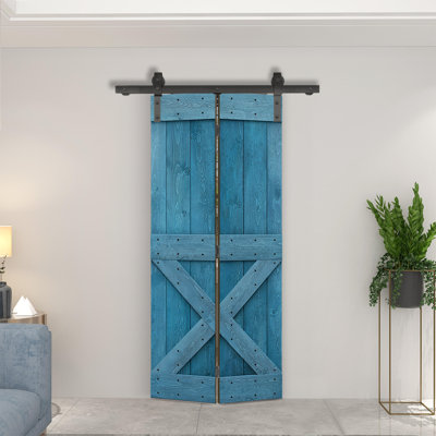 Porte pliante en bois massif 84 po 84 po