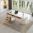 White Half-Circle Sintered Stone Desk,5-drawer-108258919