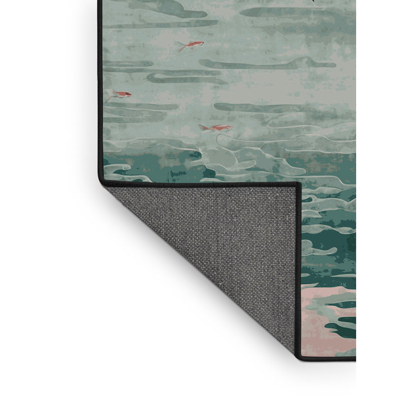 Tapis gris soyeux et moelleux, Rond 7 pi