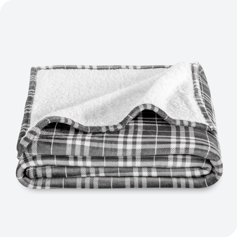Couverture en sherpa imprimé Bare Home - chaude et légère - couverture moelleuse - réversible, Double / grand, Kodiak