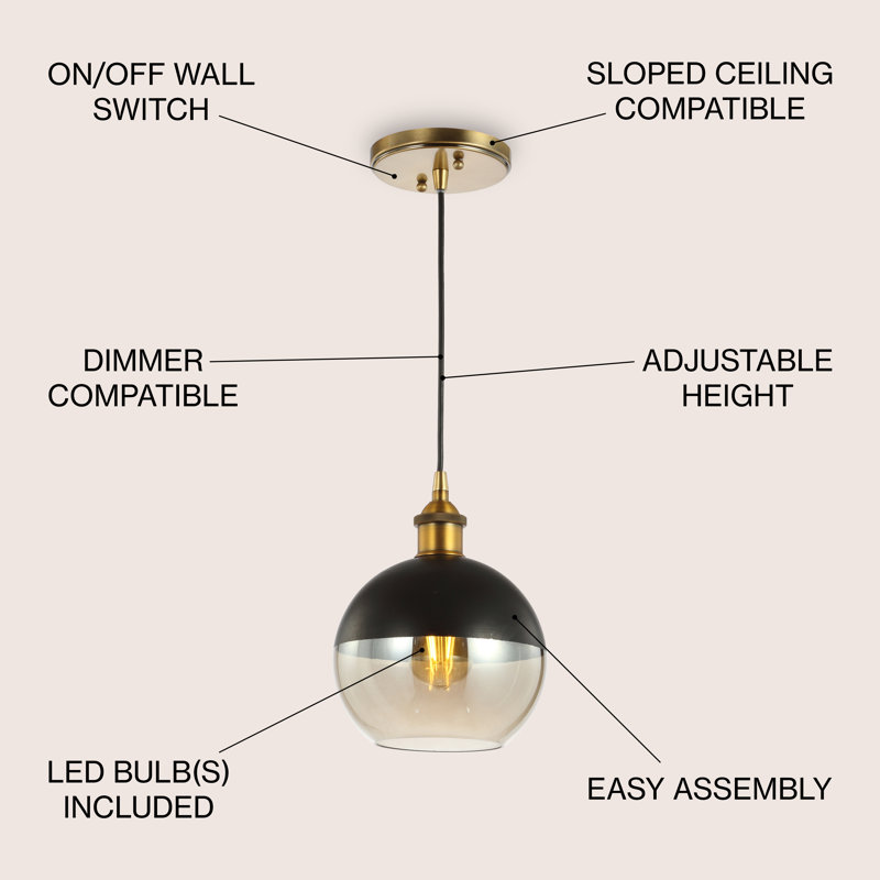 Luminaire sphère suspendu 1 lumières simple Kasey