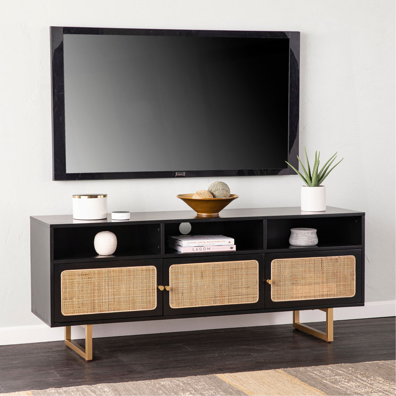 Cabinet multimédia avec rangement Mursley, Noir