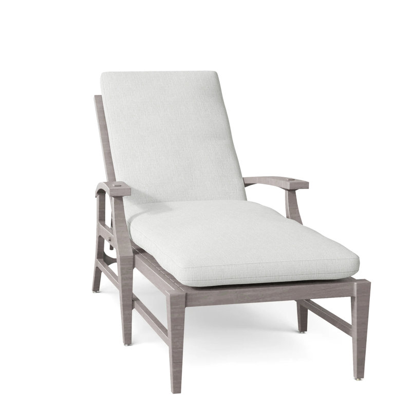 Croquet Aluminum Outdoor Chaise Lounge, No Welt, Oyster, Bali Pearl