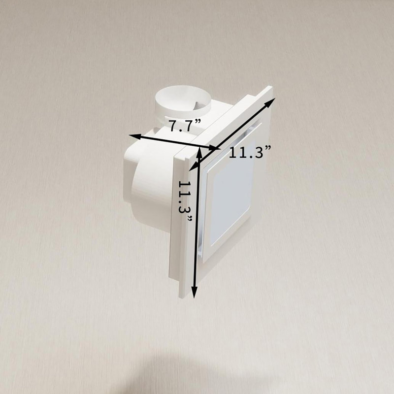 Ventilateur de salle de bain carré silencieux avec éclairage à DEL, combinaison de plafonniers moderne, convient aux douches, aux toilettes, aux bureaux, à la ventilation et à l'éclairage tout en un