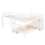 Lit superposé simple au-dessus d'un lit double en L avec 3 tiroirs, échelle et escalier-816142050