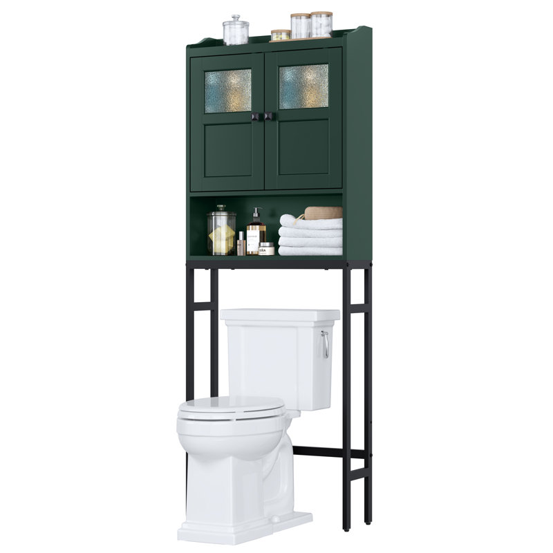 Armoire de rangement au-dessus de la toilette, rangement au-dessus de la toilette avec portes doubles et charnières douces