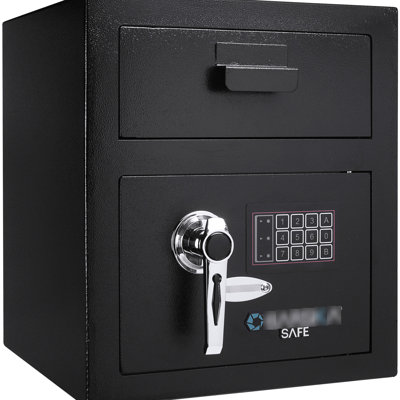 Coffre-fort à clavier 72 pi³ avec dispositif de pêche, deux codes à broches, construction solide, noir, 13,97 po P x P 16,28 H, codes de poids et barrière de 41,51 lb, acier massif,