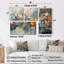 Illusions géométriques orange et bleues - 4 impressions sur toile géométriques abstraites-1989676725-1989676726