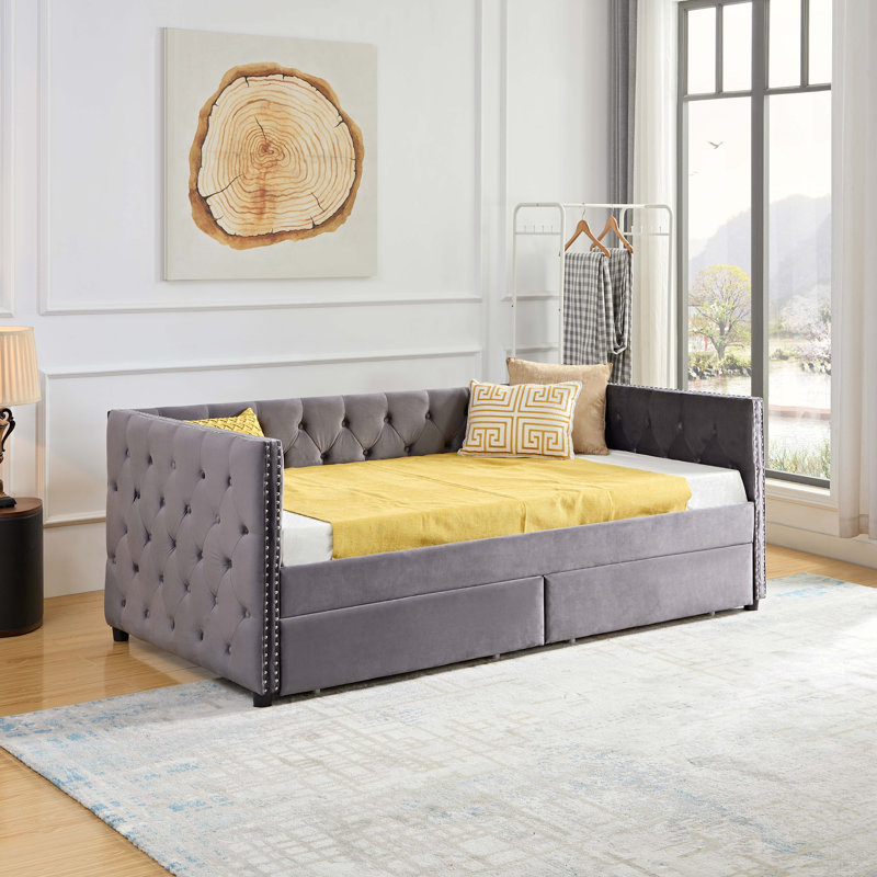Lit avec rangement 708, gris