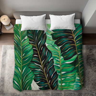 Several Exotic Plant Leaves Duvet Cover | Green Leaves Decor