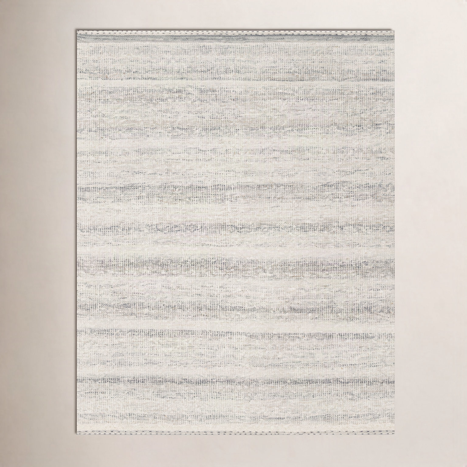 Larissa Smoke Hand-Woven Striped Rug, Rectangle 5' x 7'6"
