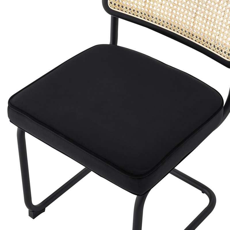 Chaise parsons en velours Allayah, Noir, Noir