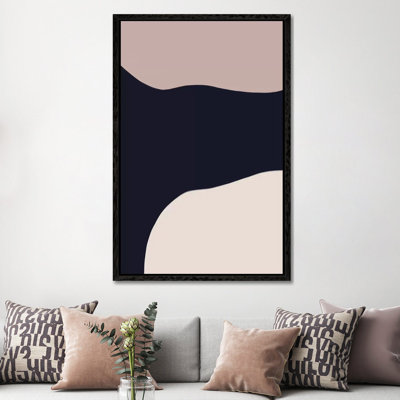 Navy Rose Abstract III by Leah Straatsma - Print on Canvas