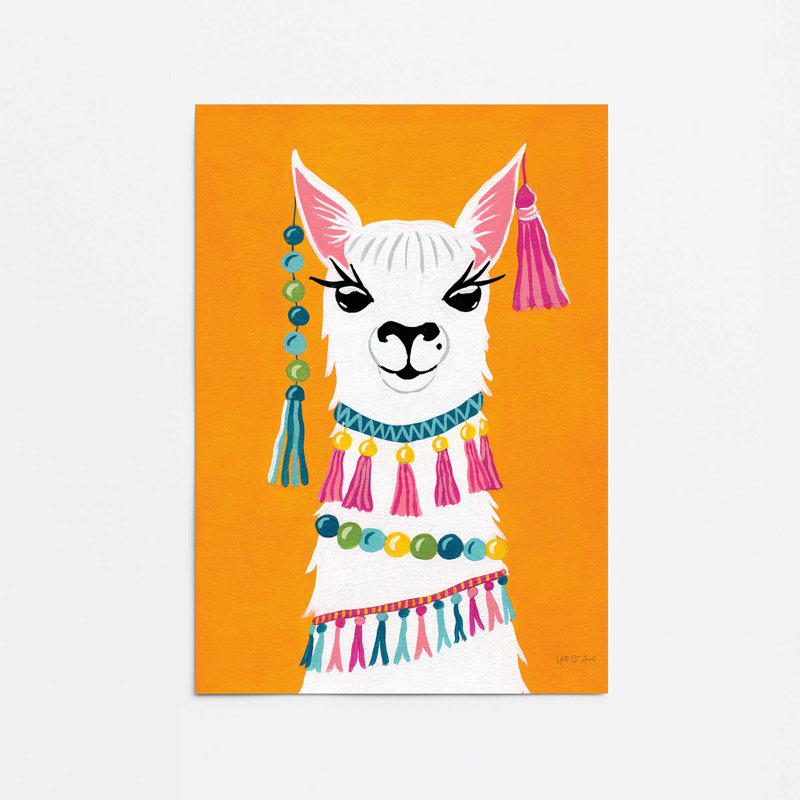 Imprimé de lama animé, H 20 po x l 16 po, Impression sans cadre
