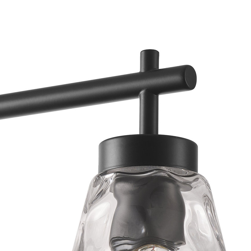 4-Light Clear Glass Industrial Dimmable Iron Pendant Lamp
