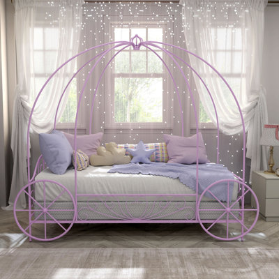 Larrison Whimsical Metal Twin Carriage Bed by Viv + Rae