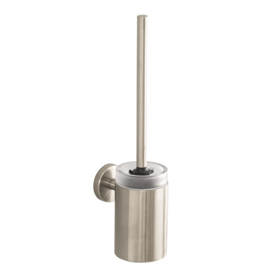 Logis 15.25" Metal Wall Mounted Toilet Brush and Holder