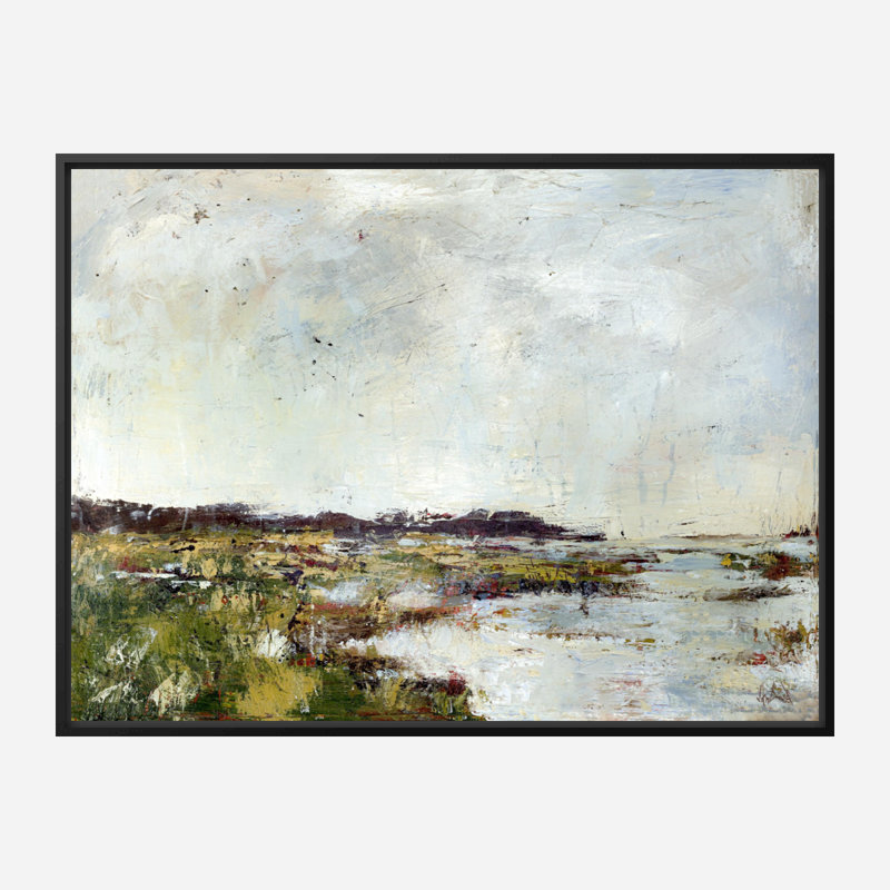Abstract Marsh - Artist Enhanced Canvas Print, Black Framed Canvas, 25.5" H x 31.5" W x 1.75" D
