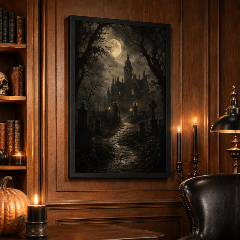 Art mural victorien sur toile Halloween, 36"H x 24"W
