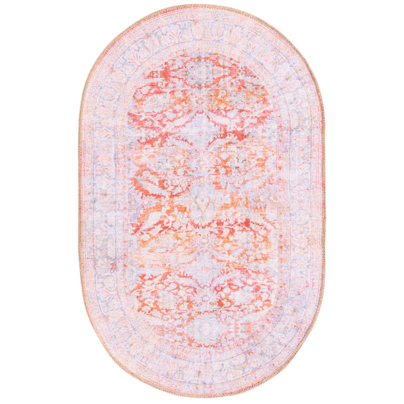 Tapis traditionnel rouge Mcclamma, L 61 po x L 72 po