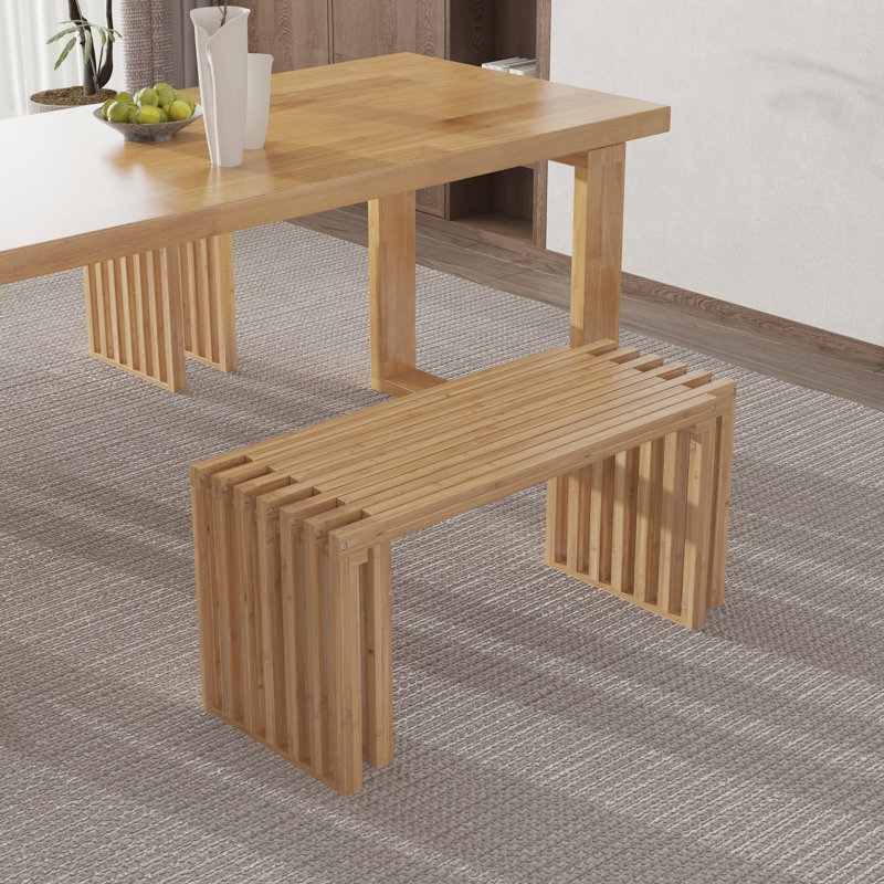 Banc de salle à manger extensible, Naturel, H 17,7 po x l 63 po x P 13,78 po