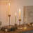 Hurricane Glass Candlestick Holders Set Of 18 - Gold Taper Candle Holders With Ribbed Chimney Sleeve For Wedding, Party, And Home Decor