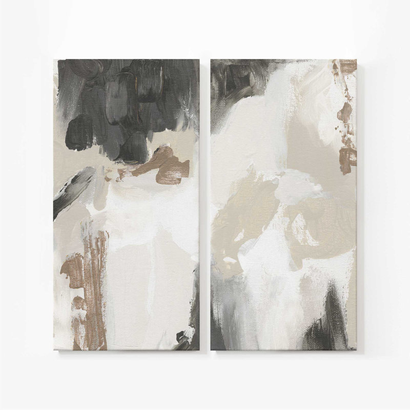 Mosaïque monochrome v1 | Impression sur toile 2 panneaux | Combiné, H 48 po x l 48 po