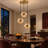3-Light Concave Amber Glass Pendant Light
