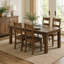 Ensemble de table à manger rustique Mina, fini brun doré, pour salle à manger familiale-978724721