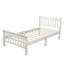 Structure de lit plateforme simple en bois avec tête et pied de lit-bateau, sans sommier, blanc-2070688064