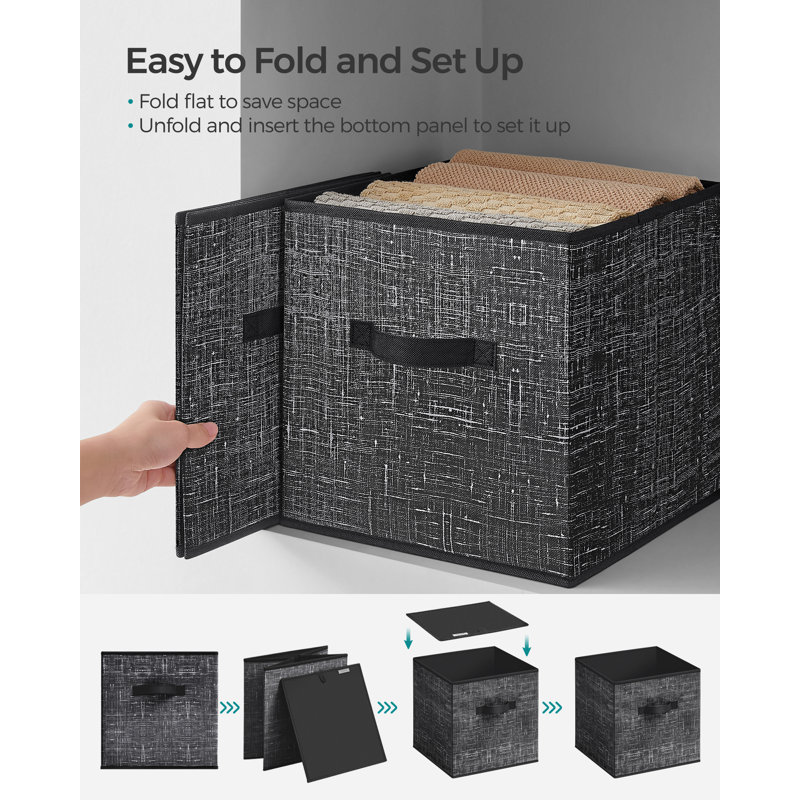 Storage Cubes, 11.8 X 11.8 X 11.8 Inches Non-Woven Fabric Bins With Double Handles, Set Of 8, Closet Organizers For Shelves, Foldable, For Clothes