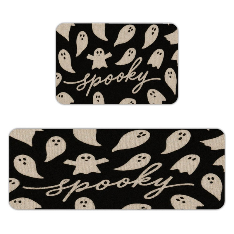 Cute Ghost "Spooky" 2-Piece Kitchen Floor Mats