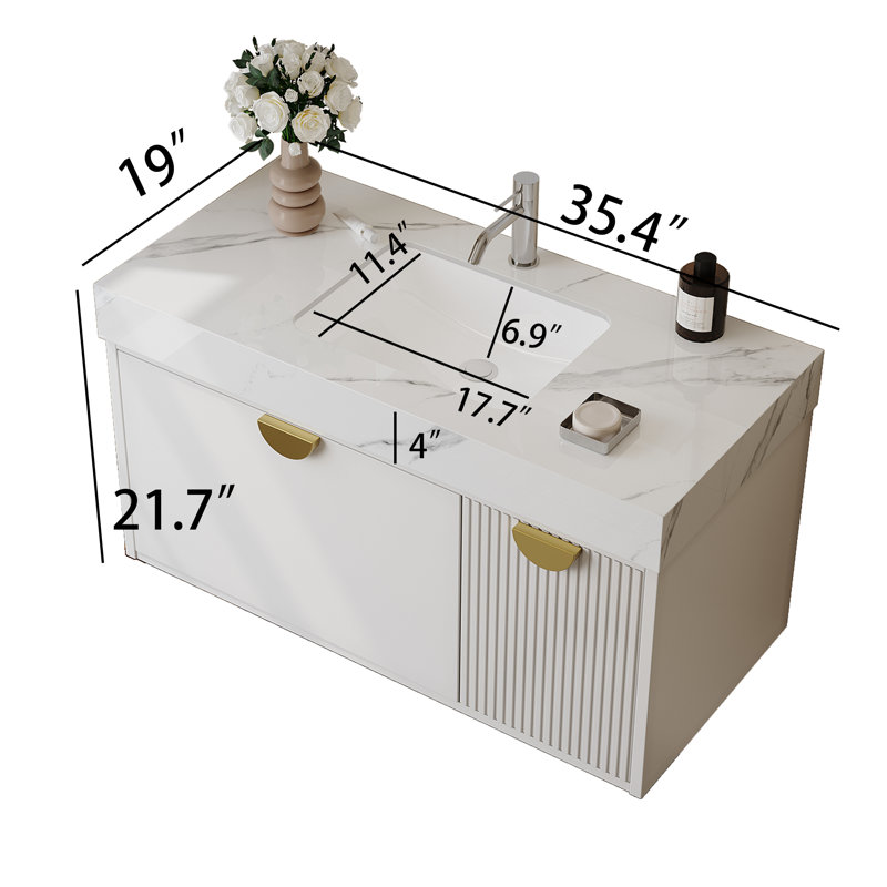 35.4" Single Bathroom Vanity with Top