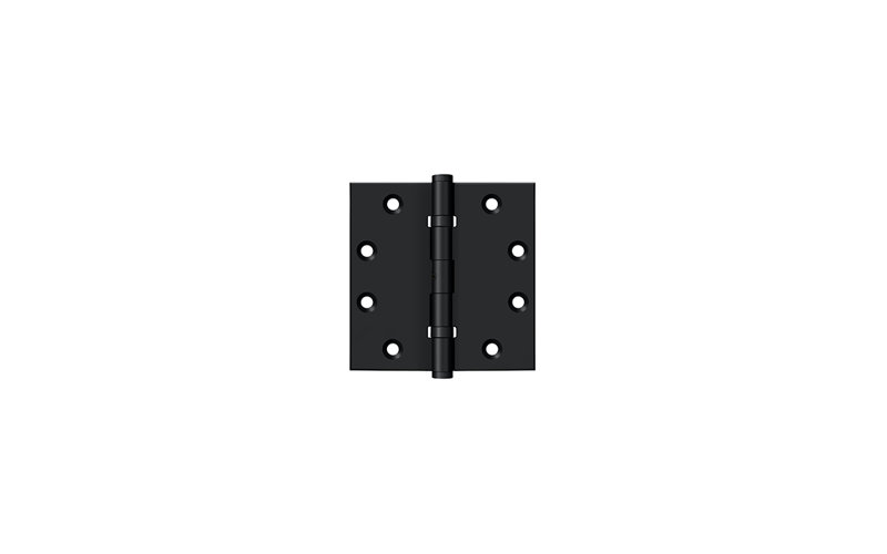 Deltana DSB45NB19 4-1/2" x 4-1/2" Square Hinges, Ball Bearings in Paint Black Pair