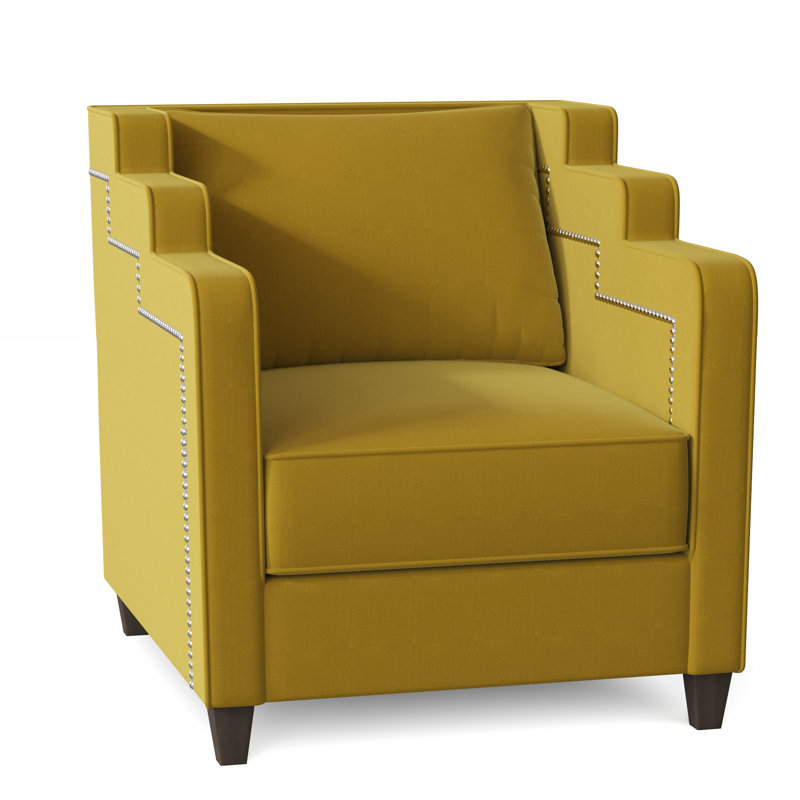 Abbey Armchair, Sachi Wheatgrass, Brown Mahogany