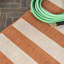 Hedva Two-Tone Wide Stripe Orange/Beige Indoor/Outdoor Rug-1348410506