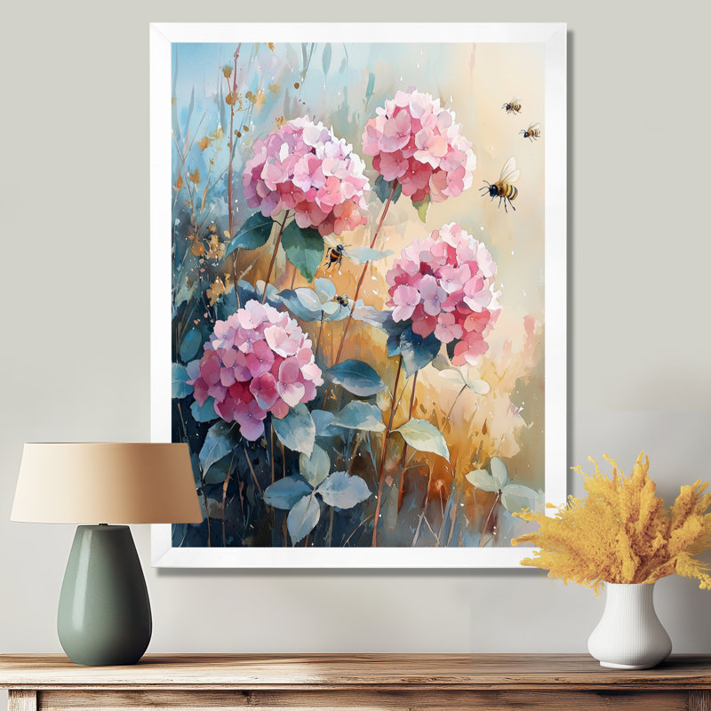 Heurich - Floral Wall Decor, H 20 po x l 12 po, Reproduction encadrée d'une seule photo, Blanc
