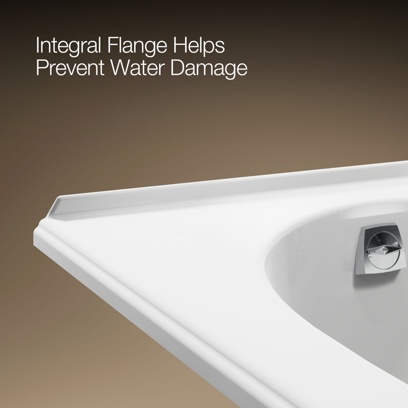 Windward 72" x 42" Drop In Soaking Bathtub, White, Left