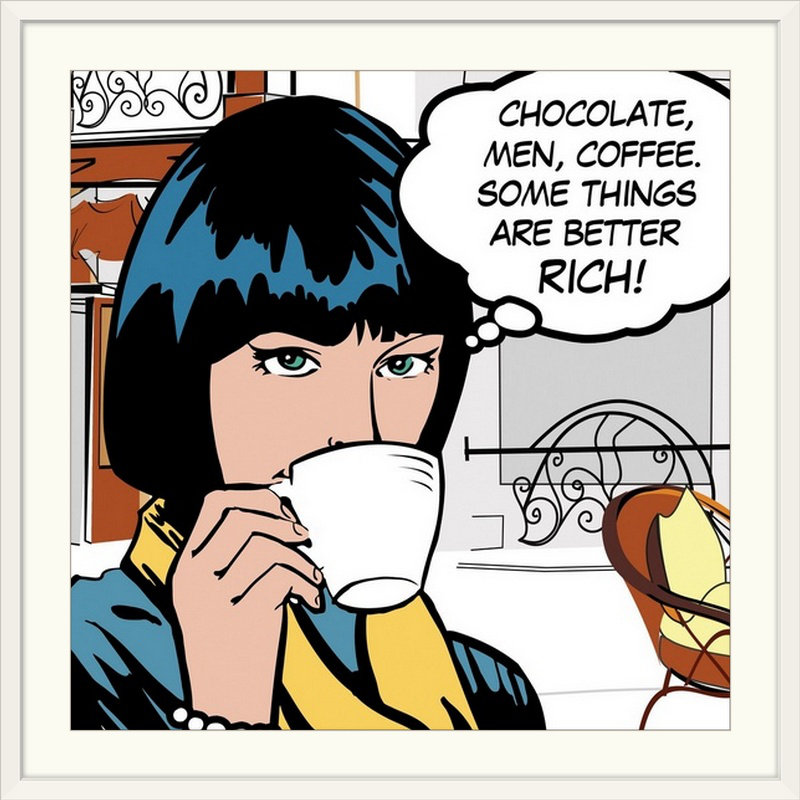 «iv mini par david fischer, impression Java Comic, Cadre blanc, H 32 po x l 32 po x P 1 po