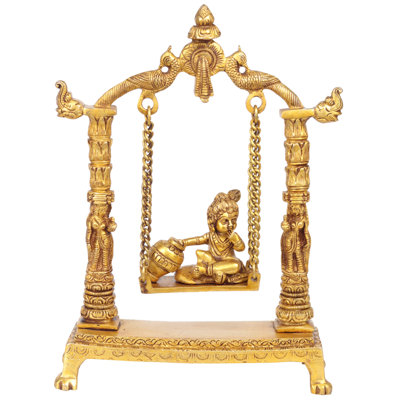 Figurine beurre Krishna sur une balançoire