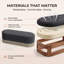 Banc de rangement en lin capitonné de 118 cm avec bordure à franges-620140461