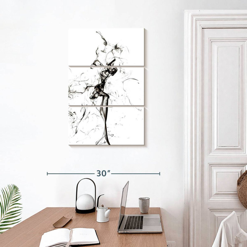 Senne Abstract Black Smoke - The Dancer, 32" H x 20" W