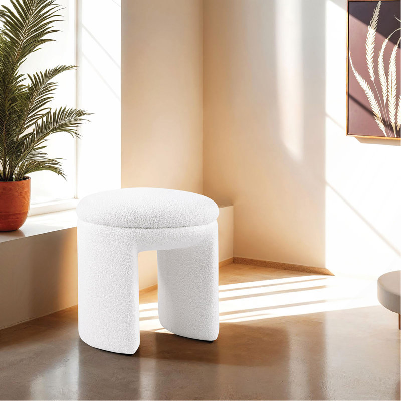 Ensemble de tabourets d'appoint 1 pièce Teddy, Blanc