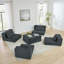 Canapé modulaire modulaire en nuage, canapé rembourré en L moderne avec repose-pieds amovible, canapé-lit à siège profond avec coussins décoratifs pour salon, appartement, petit espace, gris-1320930065