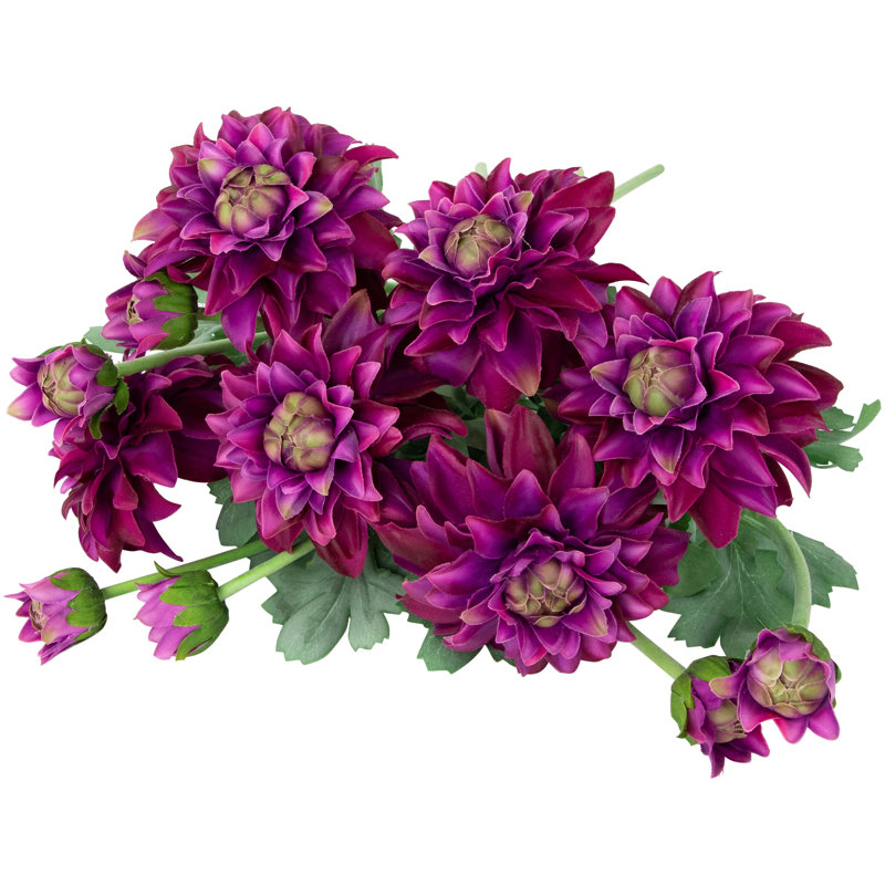 Sprays floraux artificiels 23 po Dahlia, Rouge